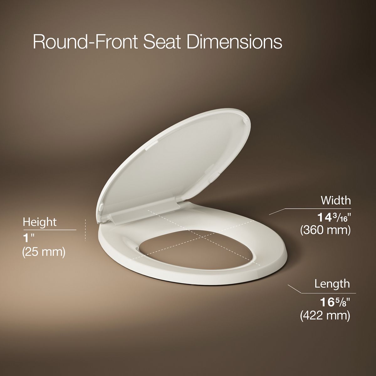 3/4 view of product with dimensions
