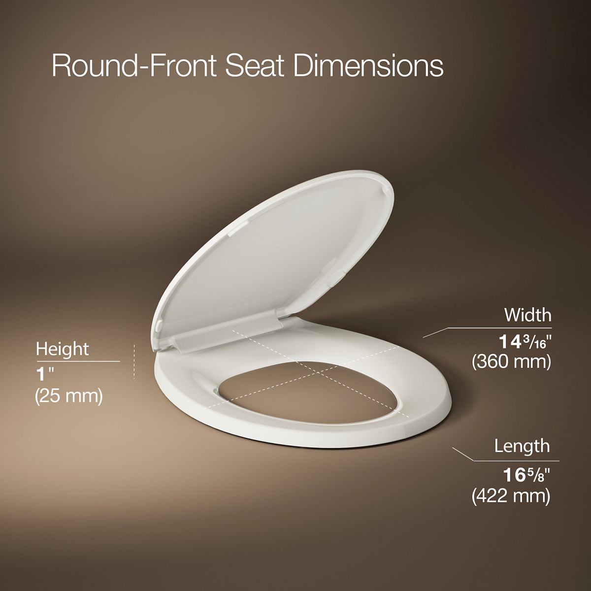 3/4 view of product with dimensions
