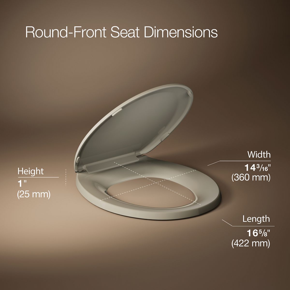 3/4 view of product with dimensions