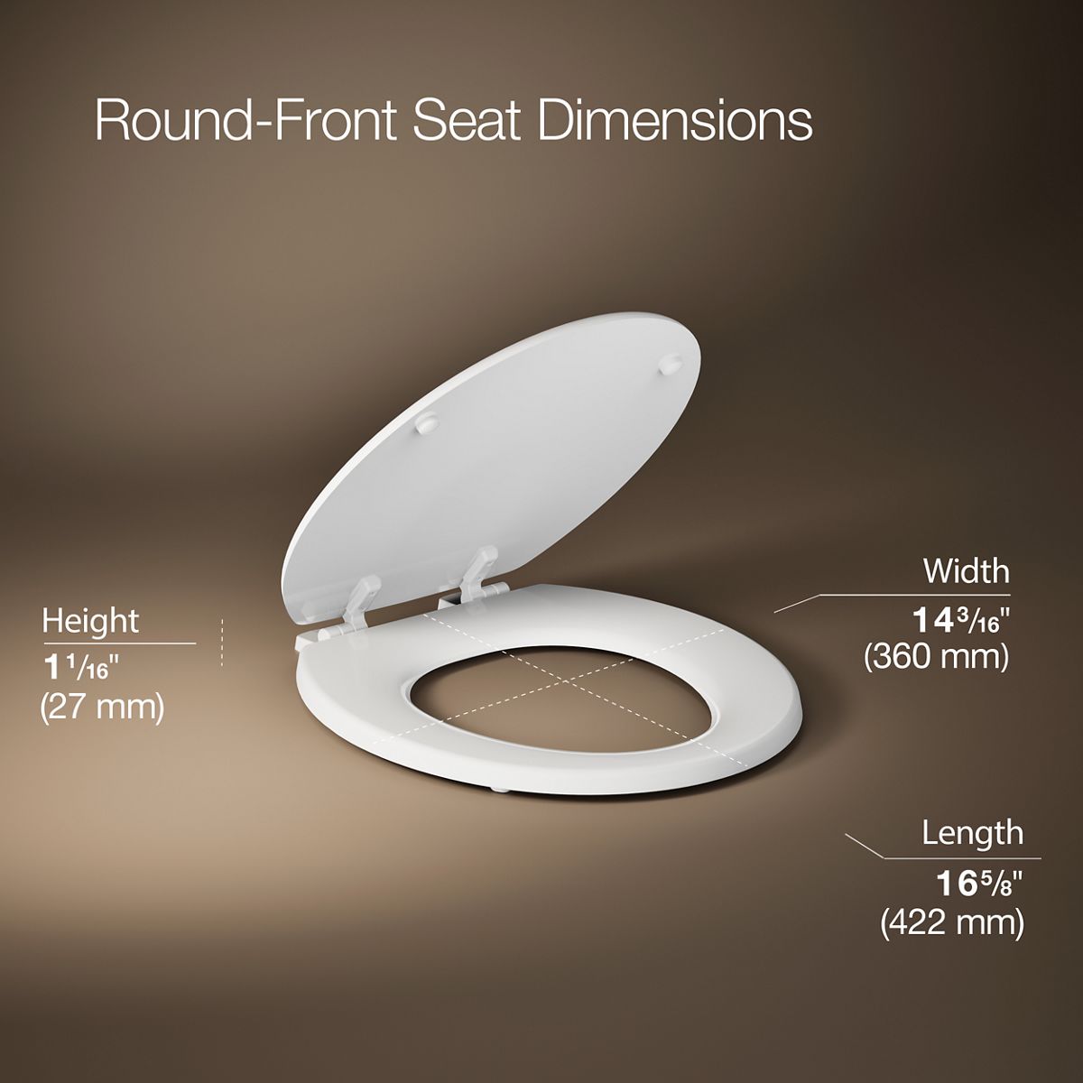 3/4 view of product with dimensions