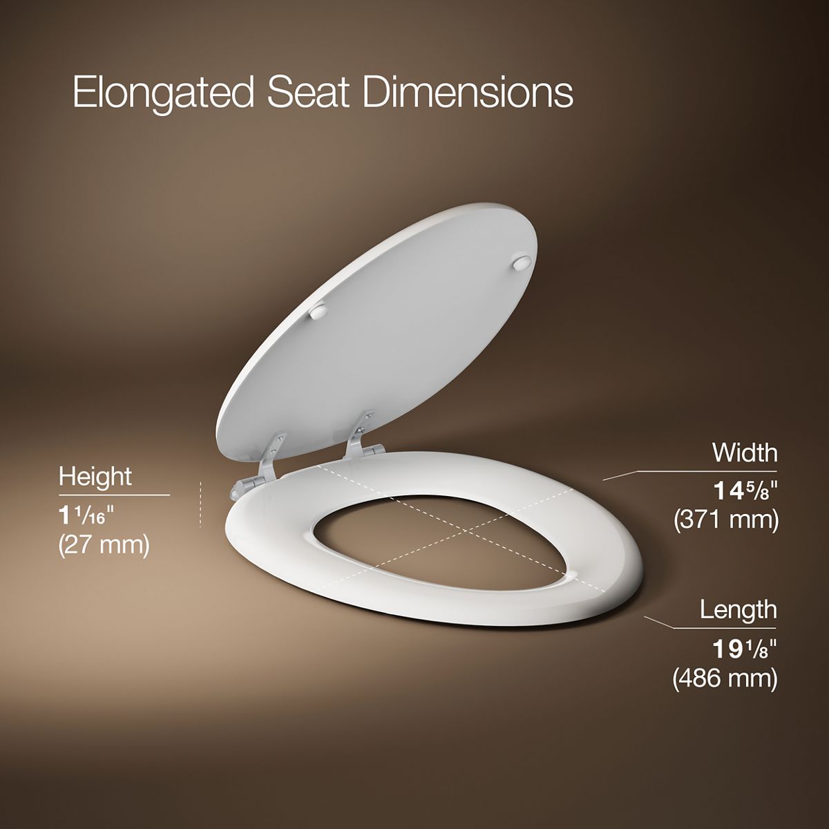 3/4 view of product with dimensions