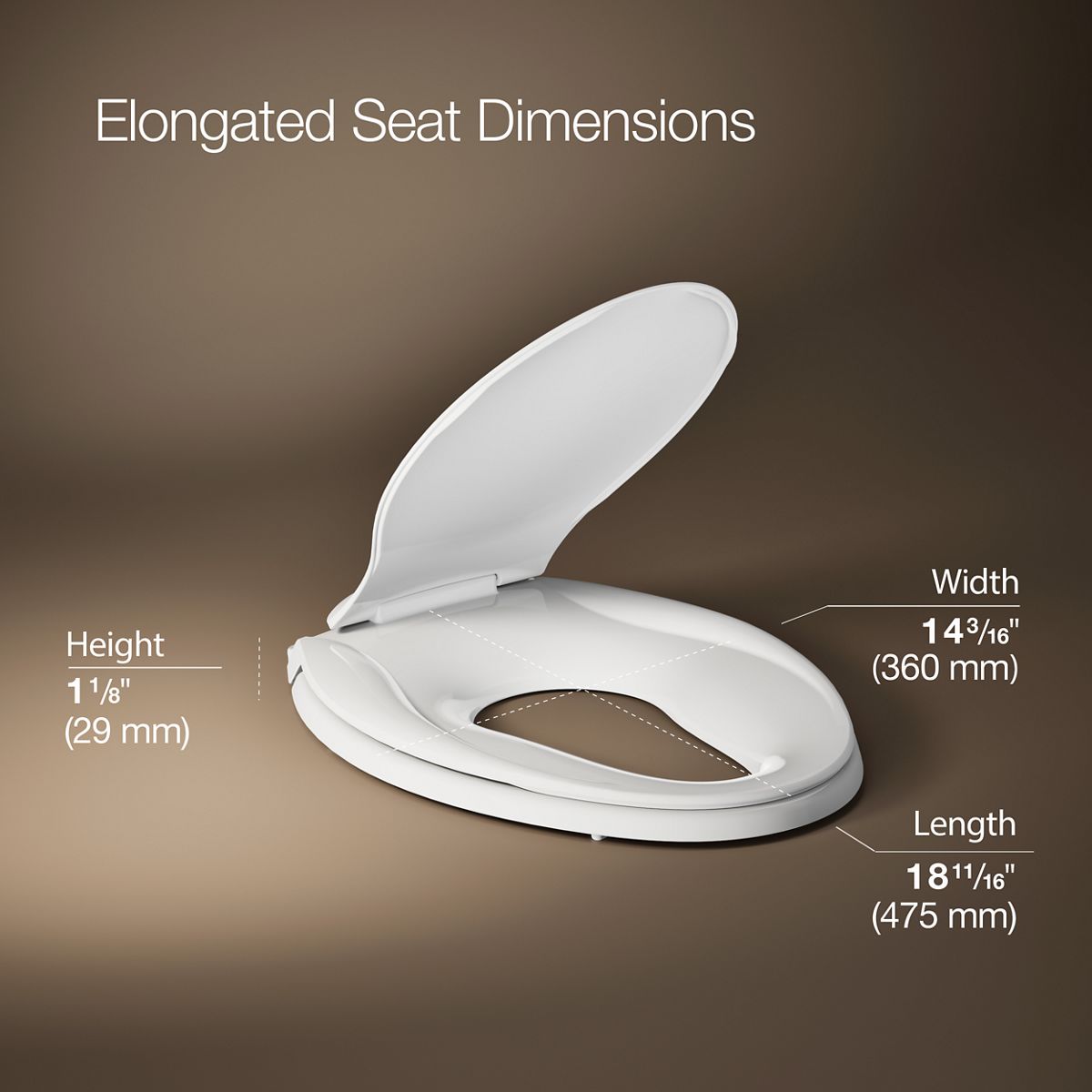 3/4 view of product with dimensions