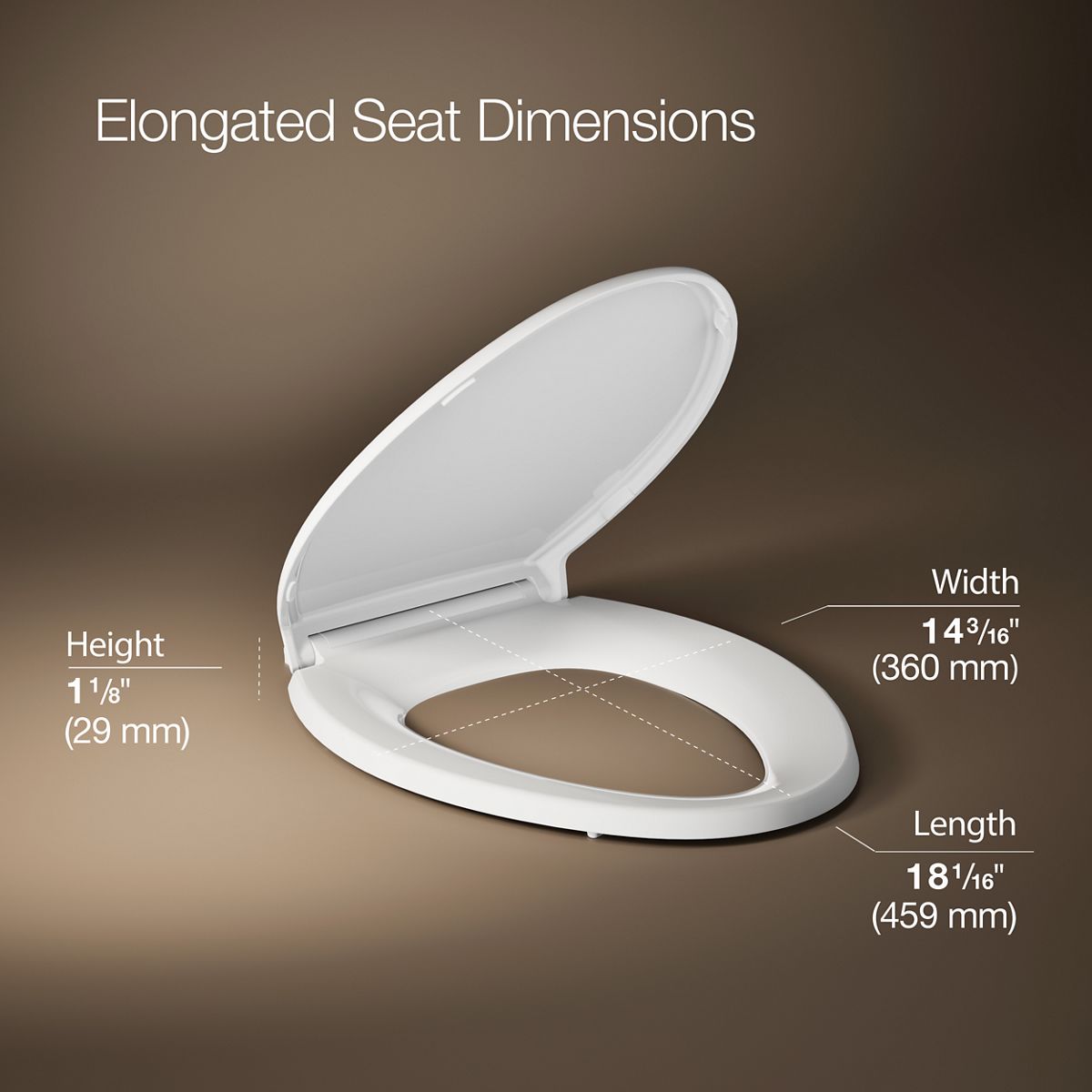 3/4 view of product with dimensions