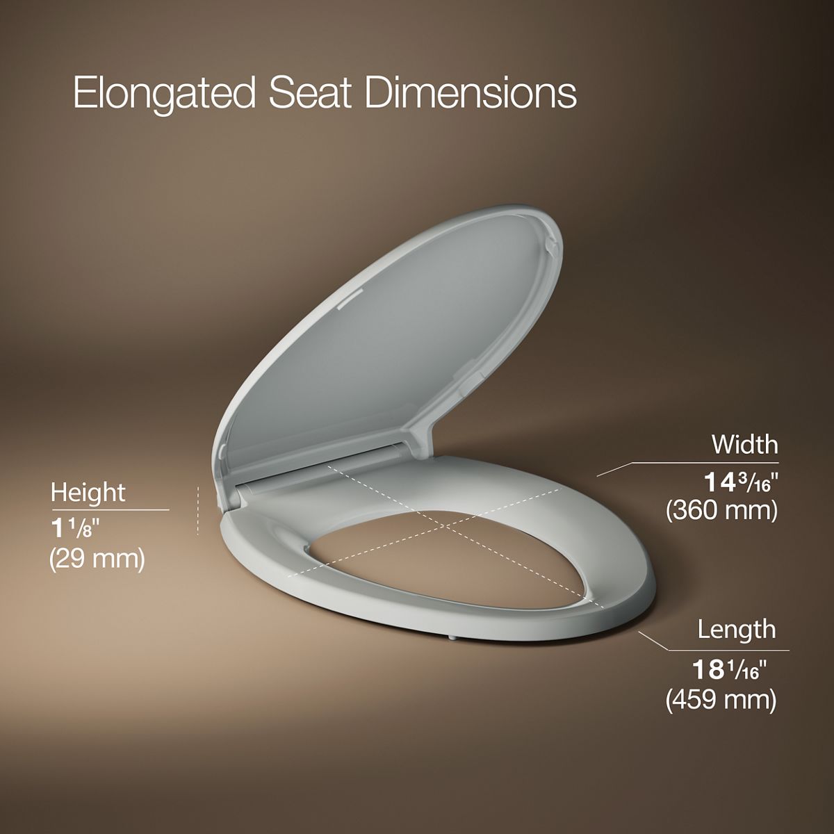 3/4 view of product with dimensions