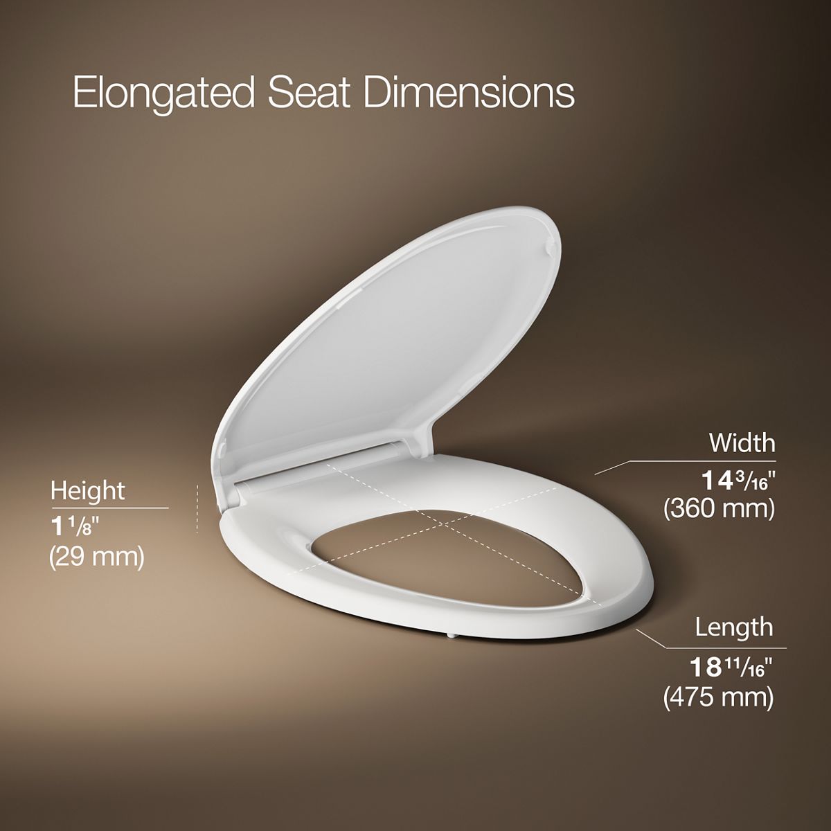 3/4 view of product with dimensions