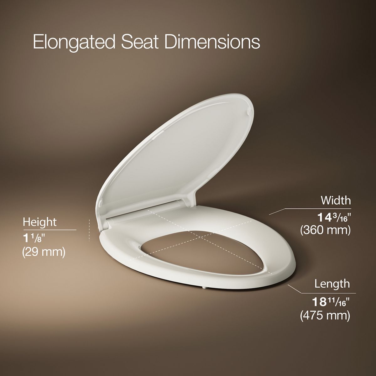 3/4 view of product with dimensions