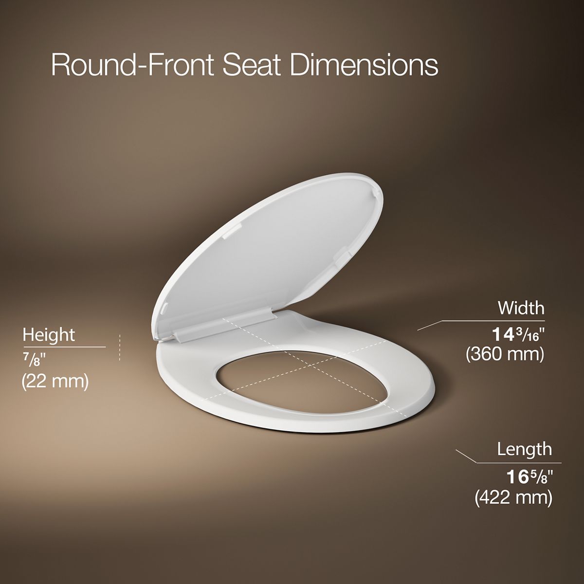 3/4 view of product with dimensions