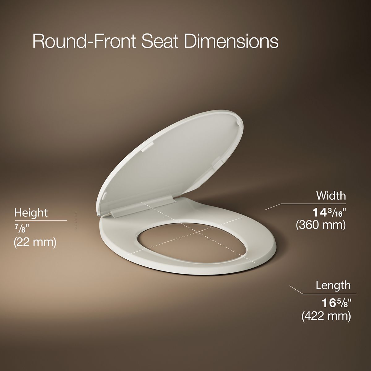 3/4 view of product with dimensions