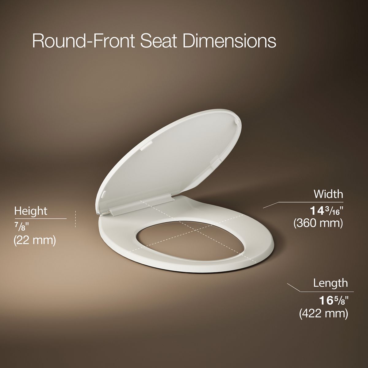 3/4 view of product with dimensions