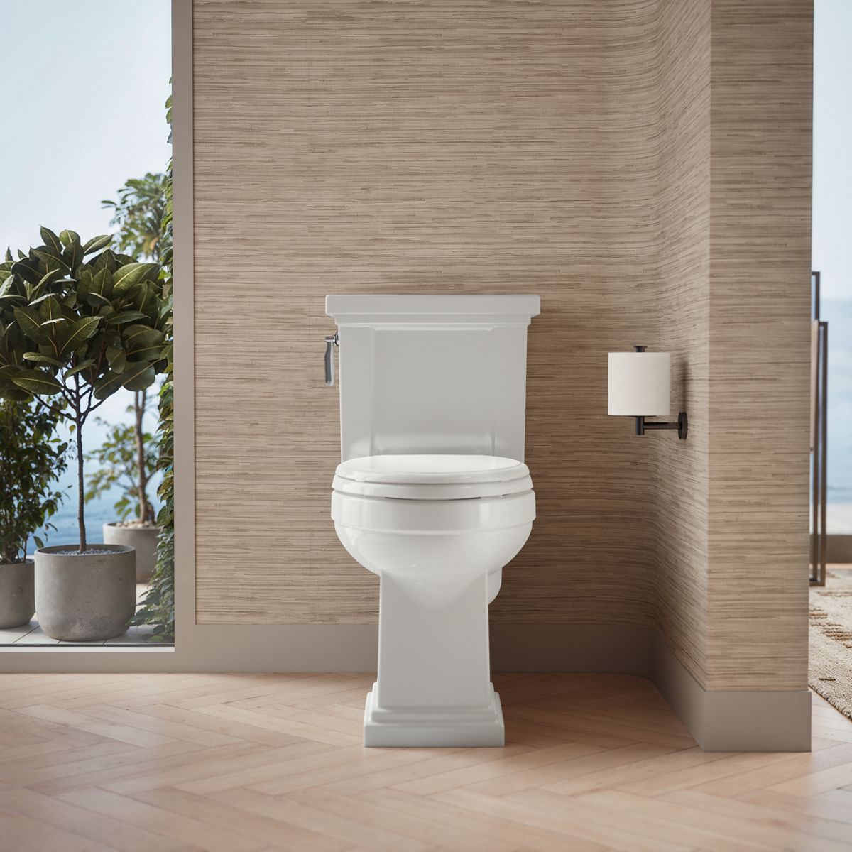 Up to 2 walls & multiple product categories visible, 1-point perspective