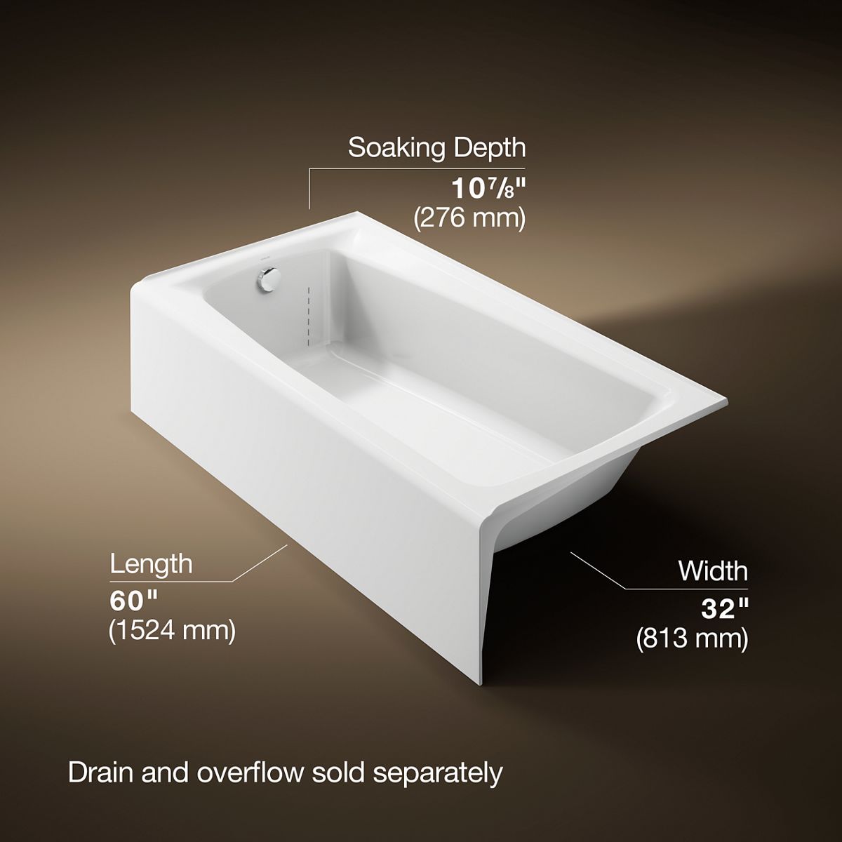 3/4 view of product with dimensions
