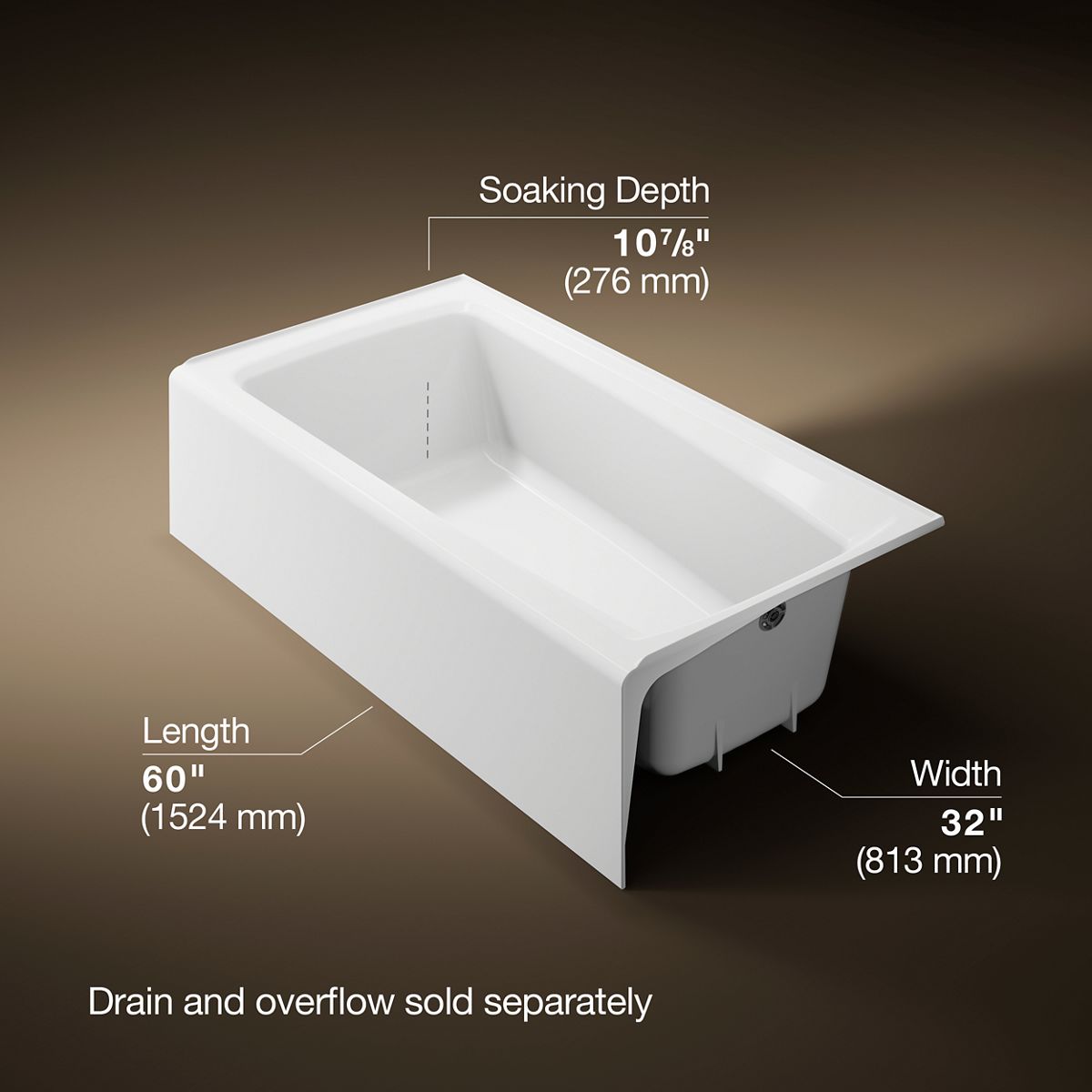 3/4 view of product with dimensions