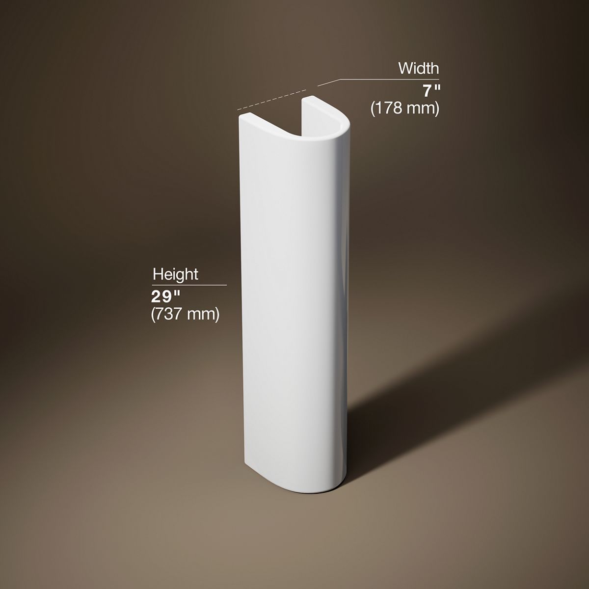 3/4 view of product with dimensions