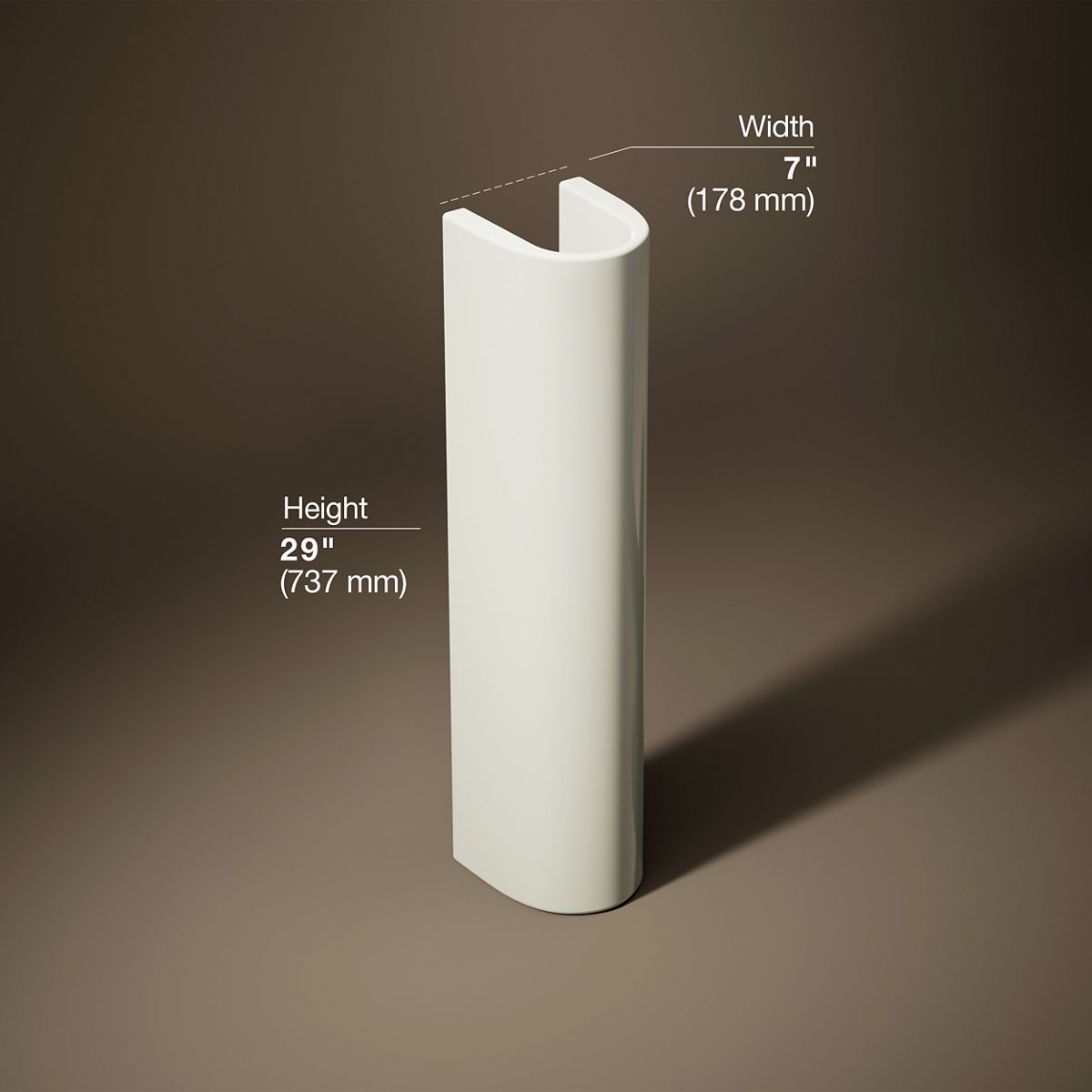 3/4 view of product with dimensions