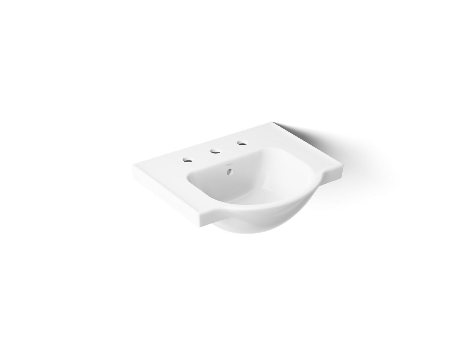 Veer 21" square pedestal bathroom sink