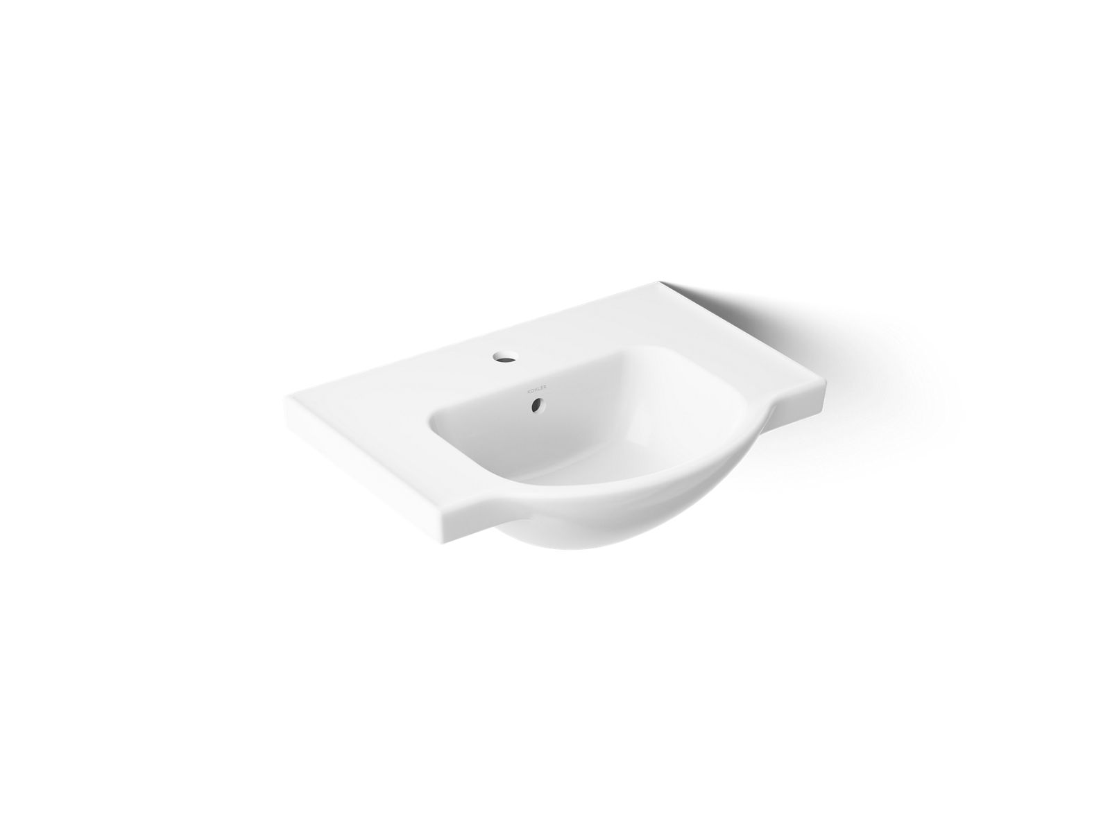 Veer 24" square pedestal bathroom sink