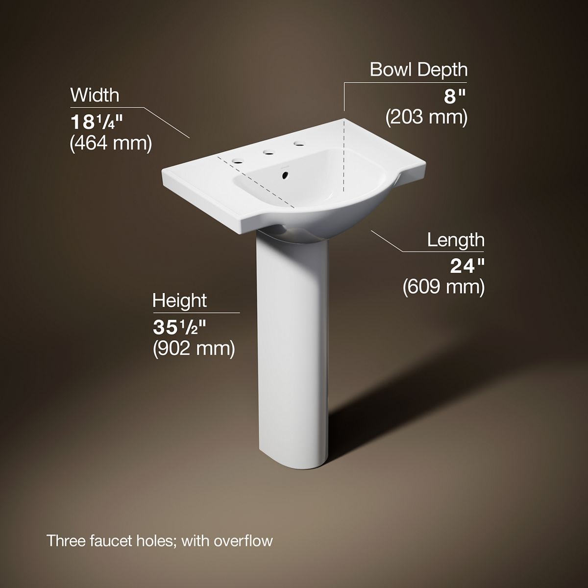 Veer Pedestal Sink with 8