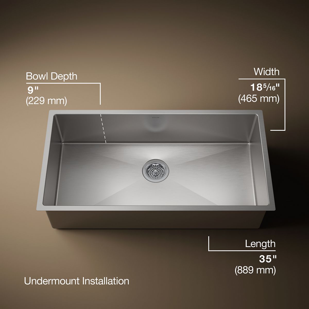 3/4 view of product with dimensions
