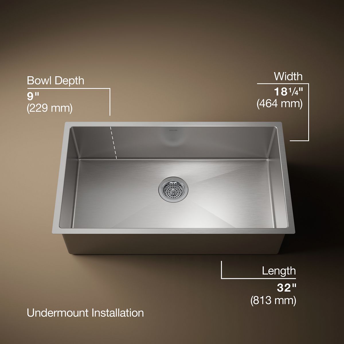 3/4 view of product with dimensions