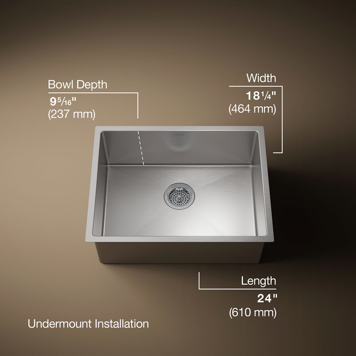 3/4 view of product with dimensions