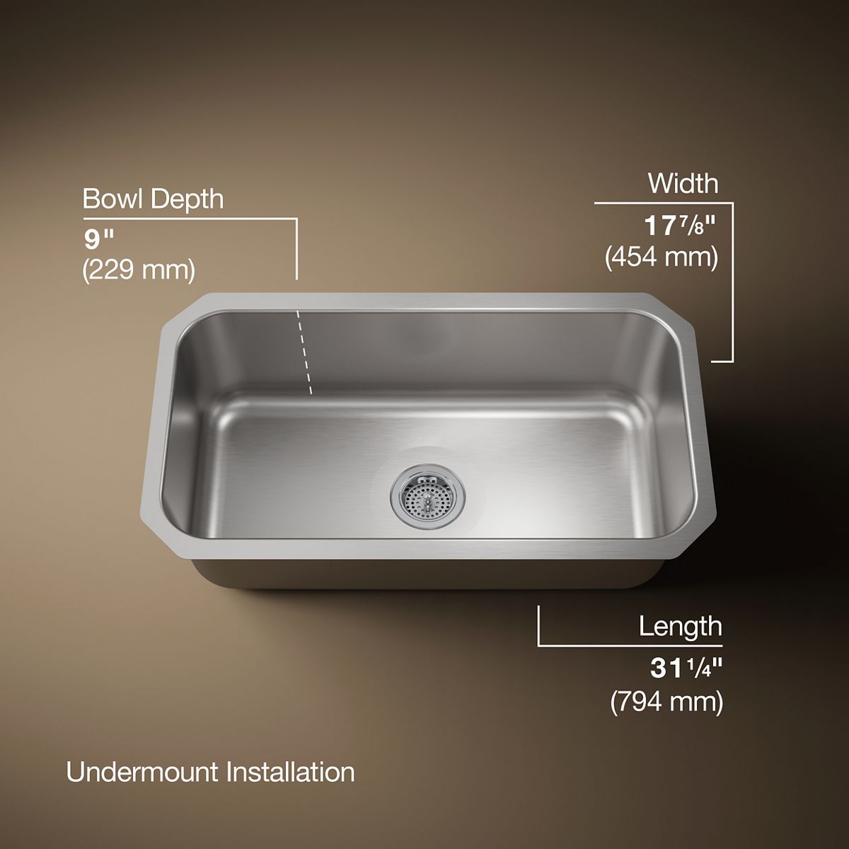 3/4 view of product with dimensions