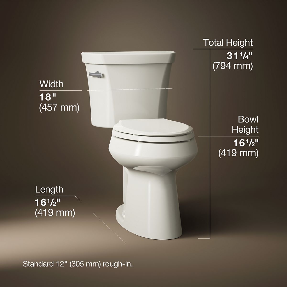 3/4 view of product with dimensions