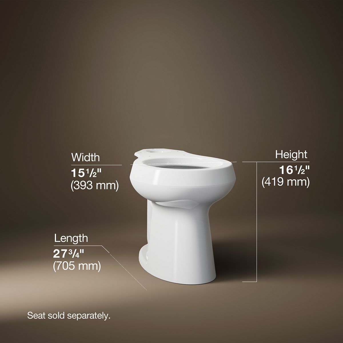 3/4 view of product with dimensions