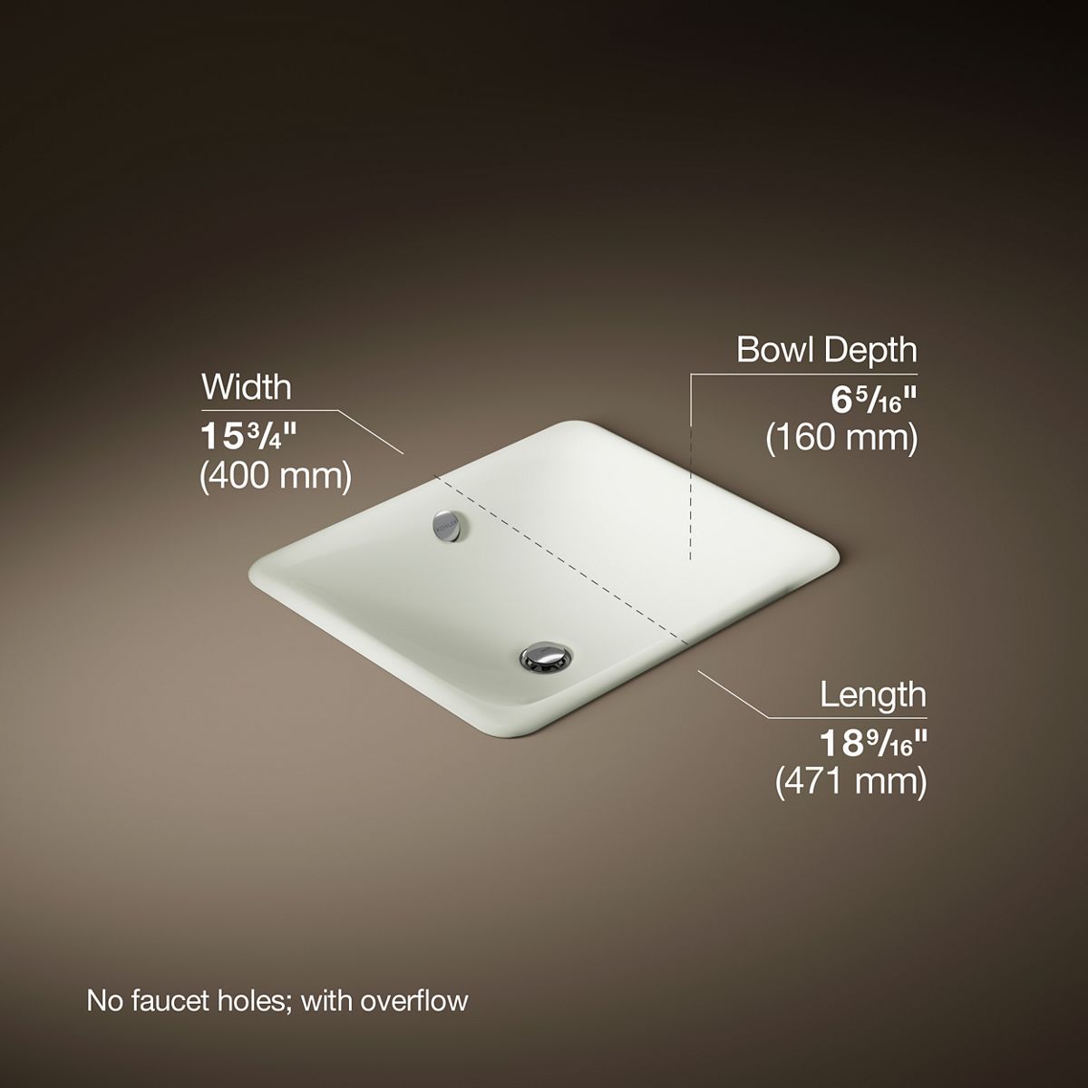 3/4 view of product with dimensions