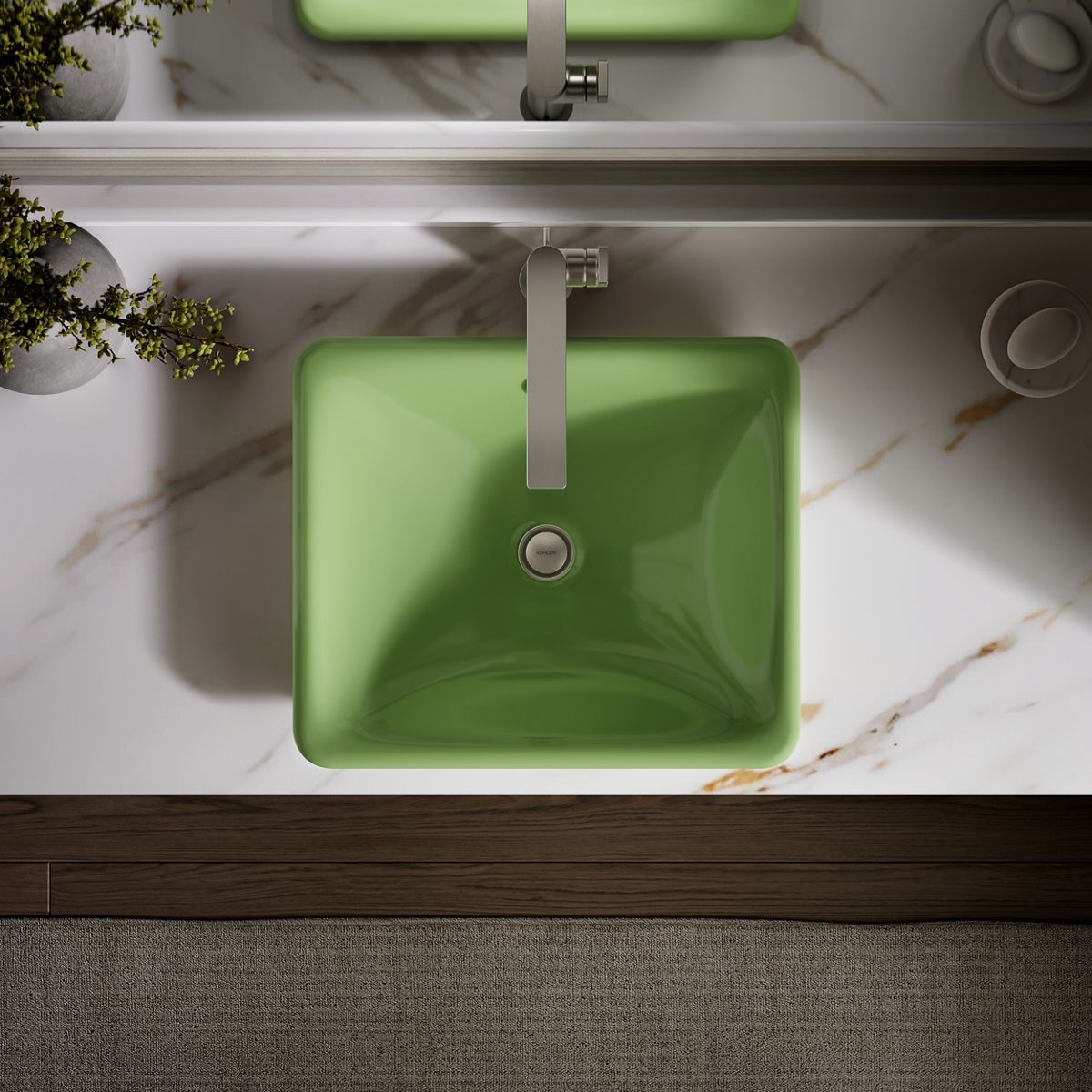 Iron Plains Rectangular Bathroom Sink | K-5400-PFG | KOHLER