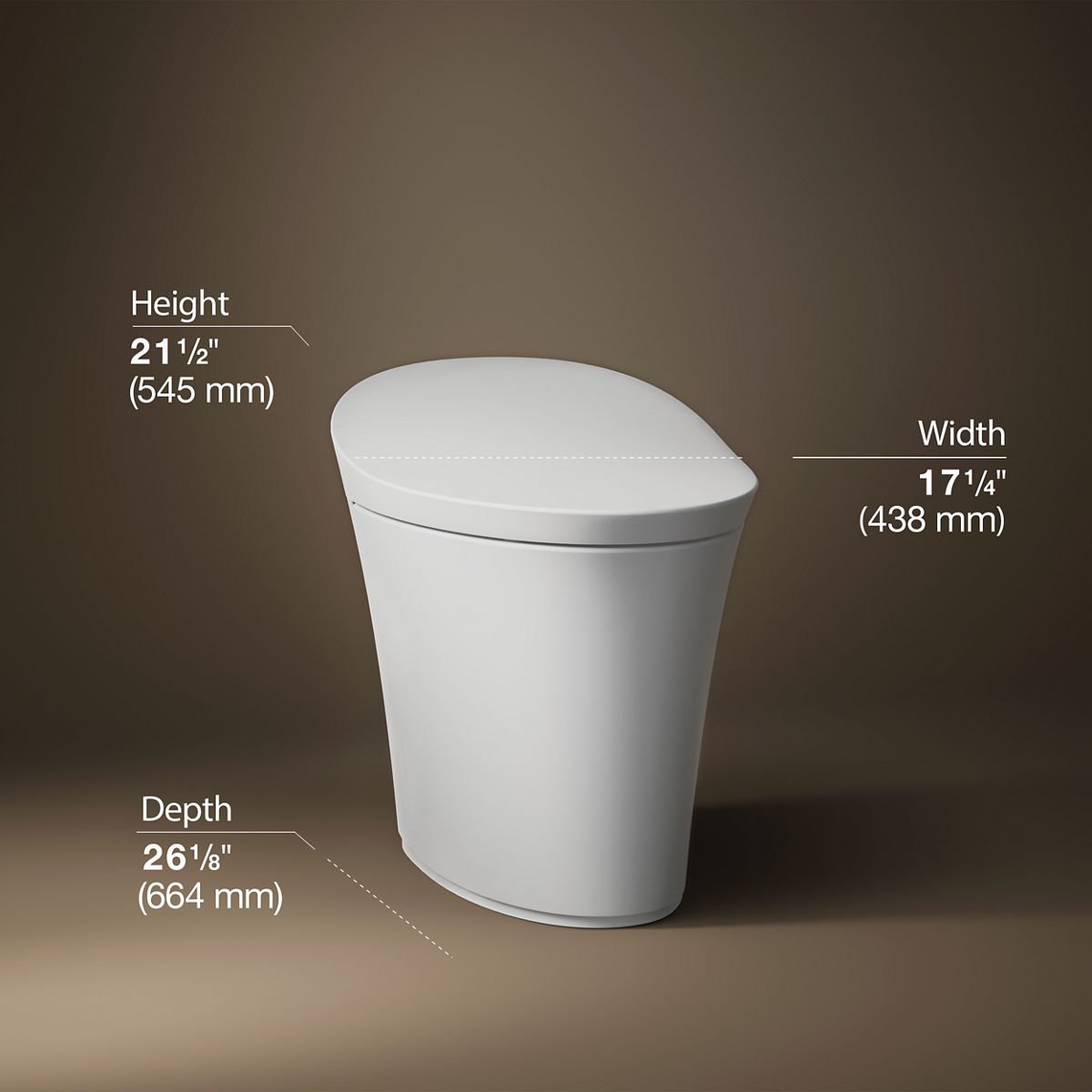3/4 view of product with dimensions