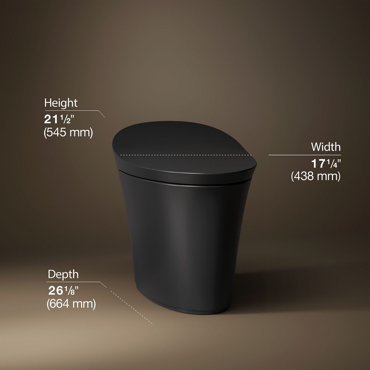 3/4 view of product with dimensions