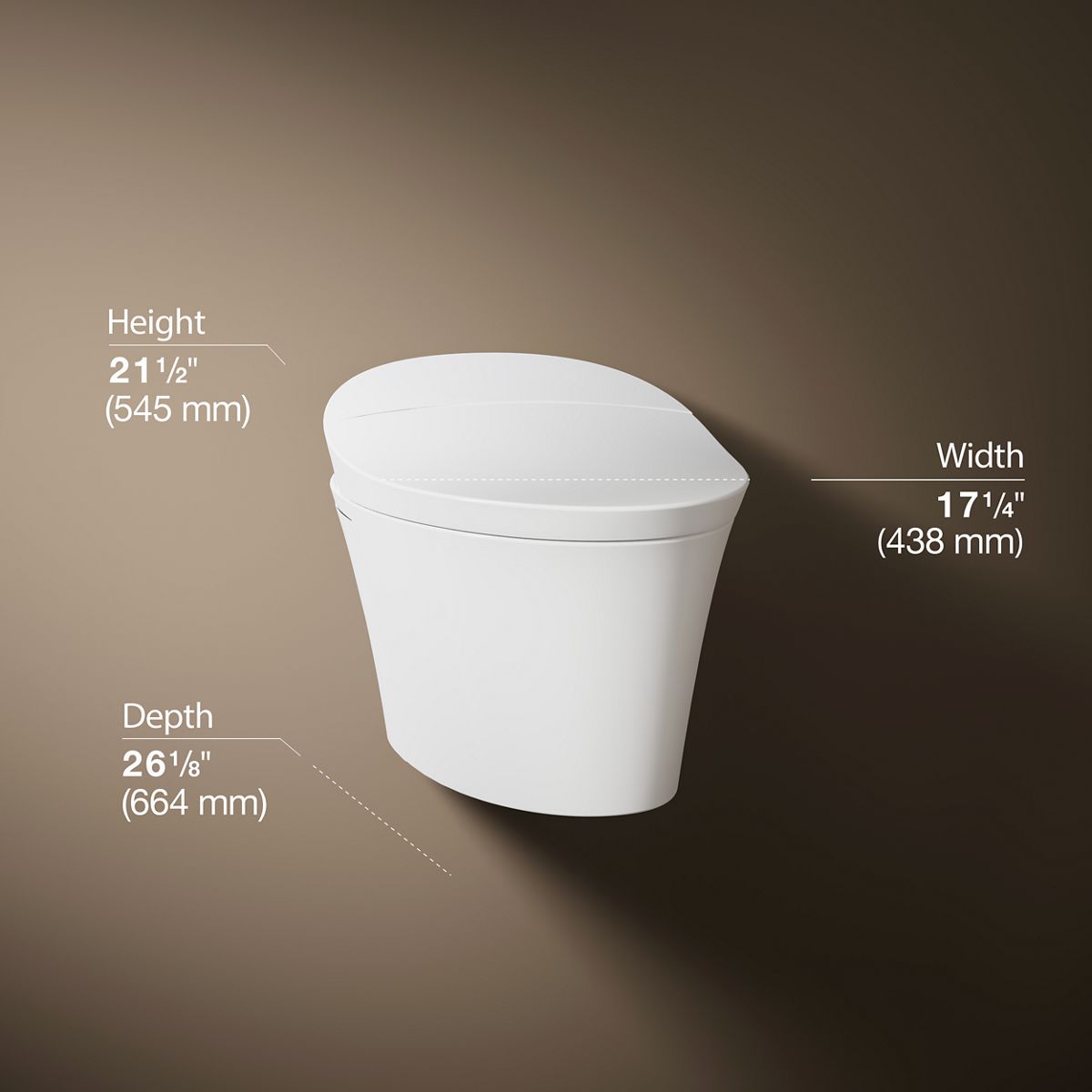 3/4 view of product with dimensions