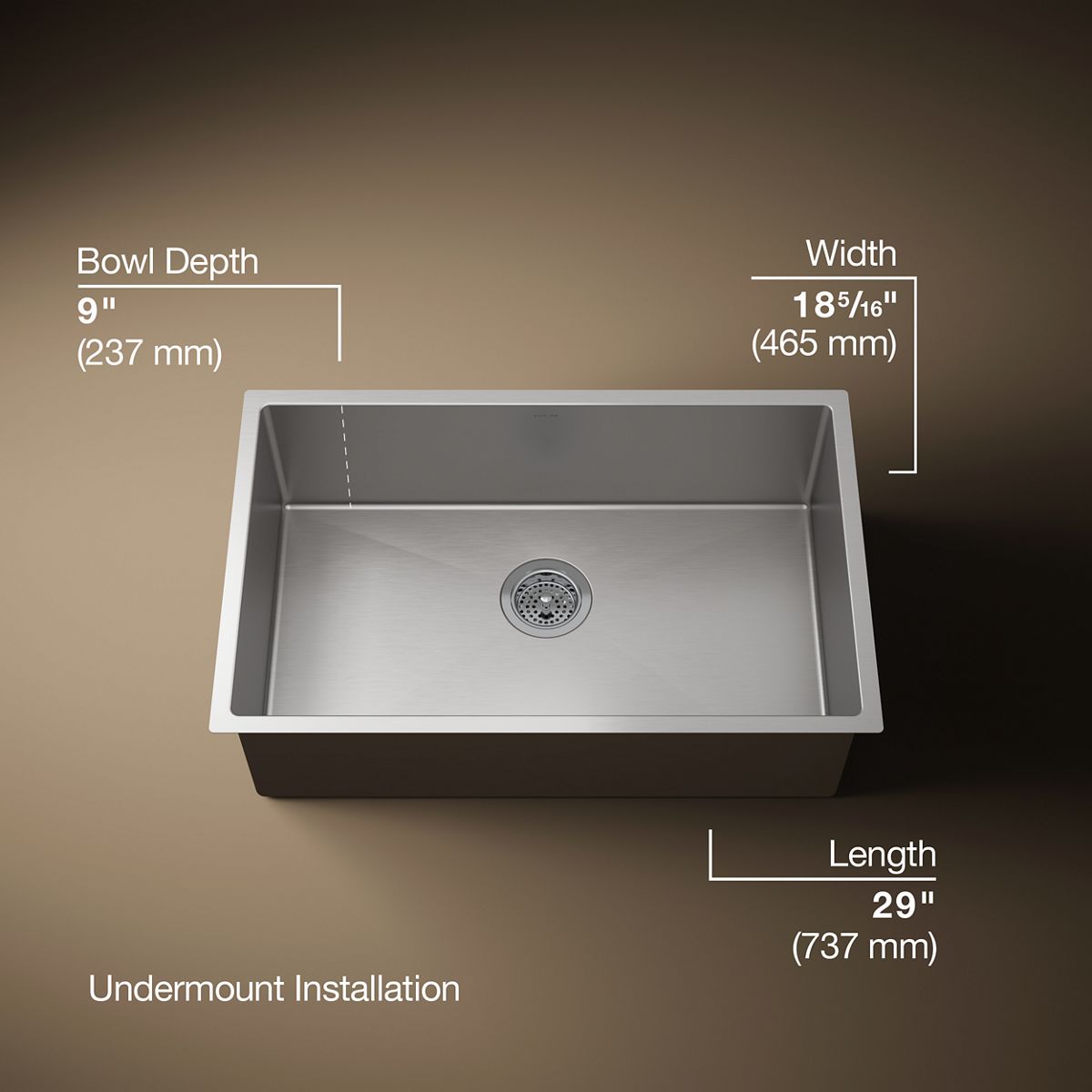 3/4 view of product with dimensions