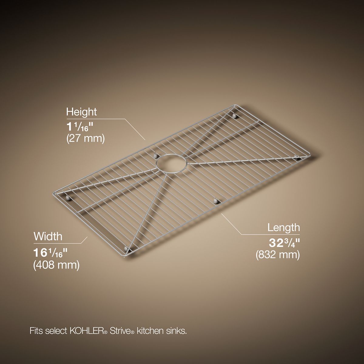 3/4 view of product with dimensions