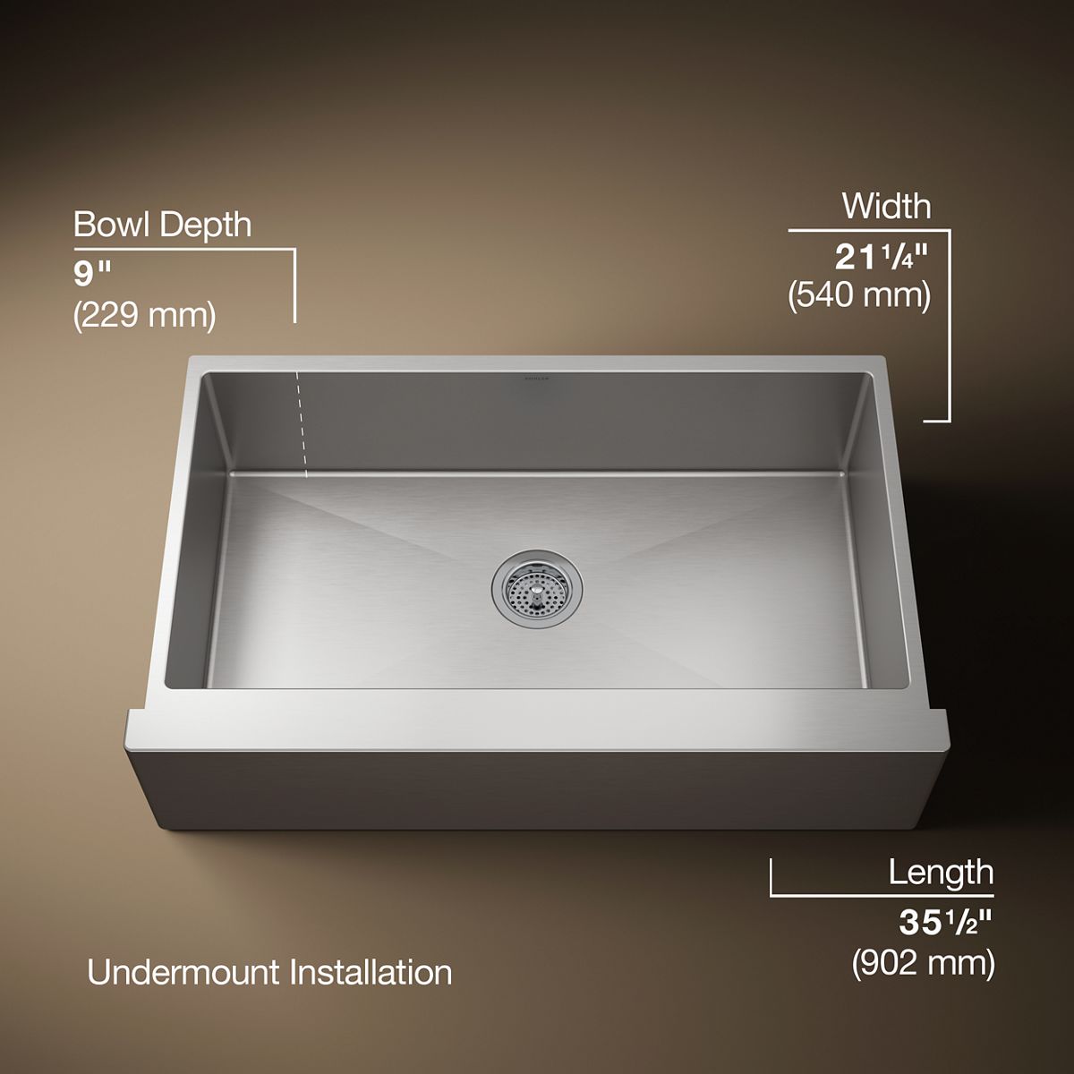 3/4 view of product with dimensions
