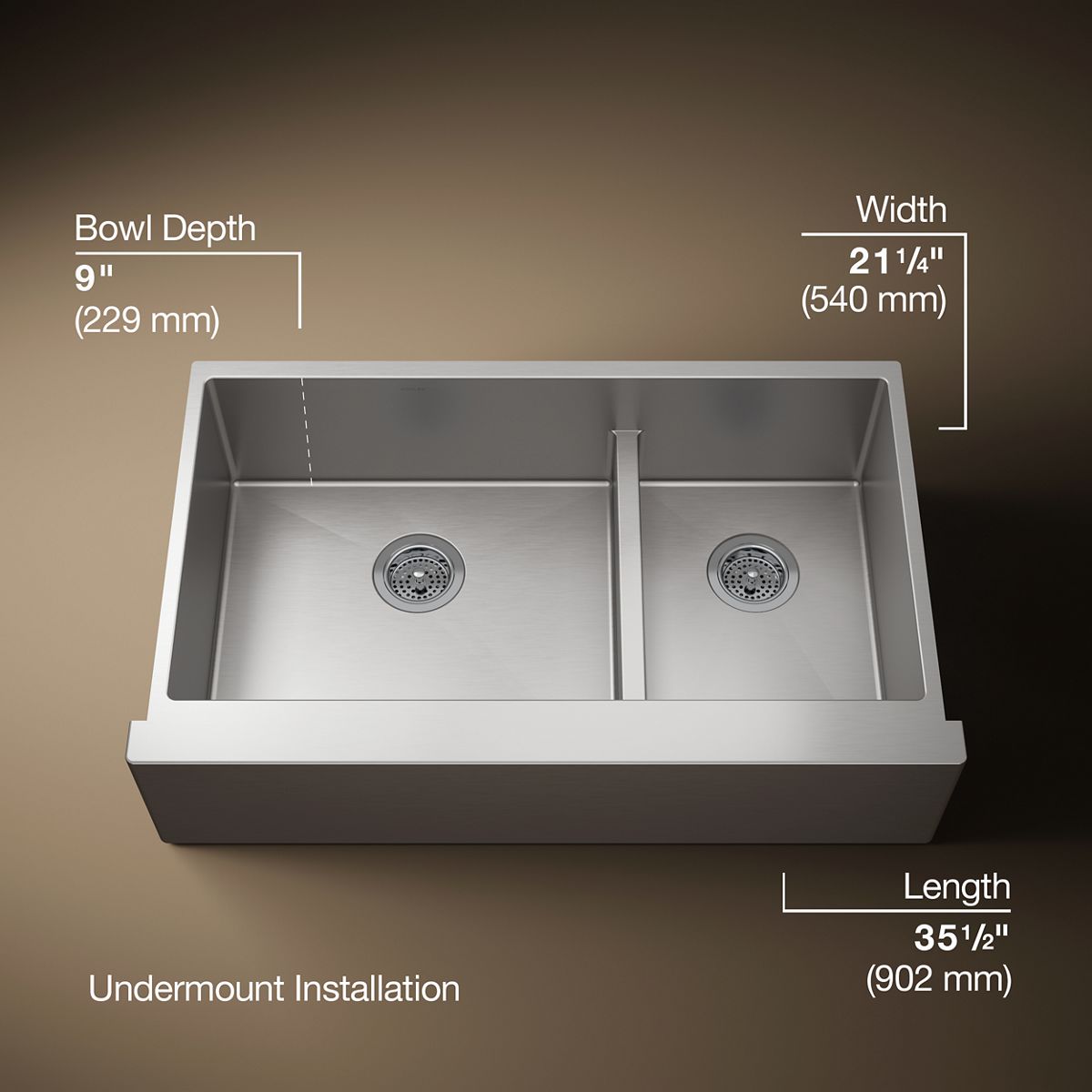 3/4 view of product with dimensions