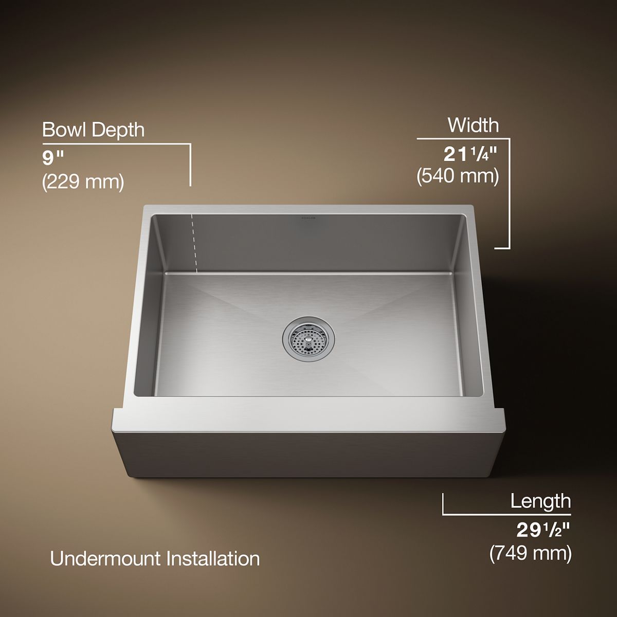 3/4 view of product with dimensions