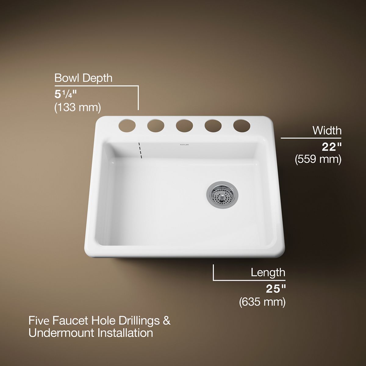 3/4 view of product with dimensions