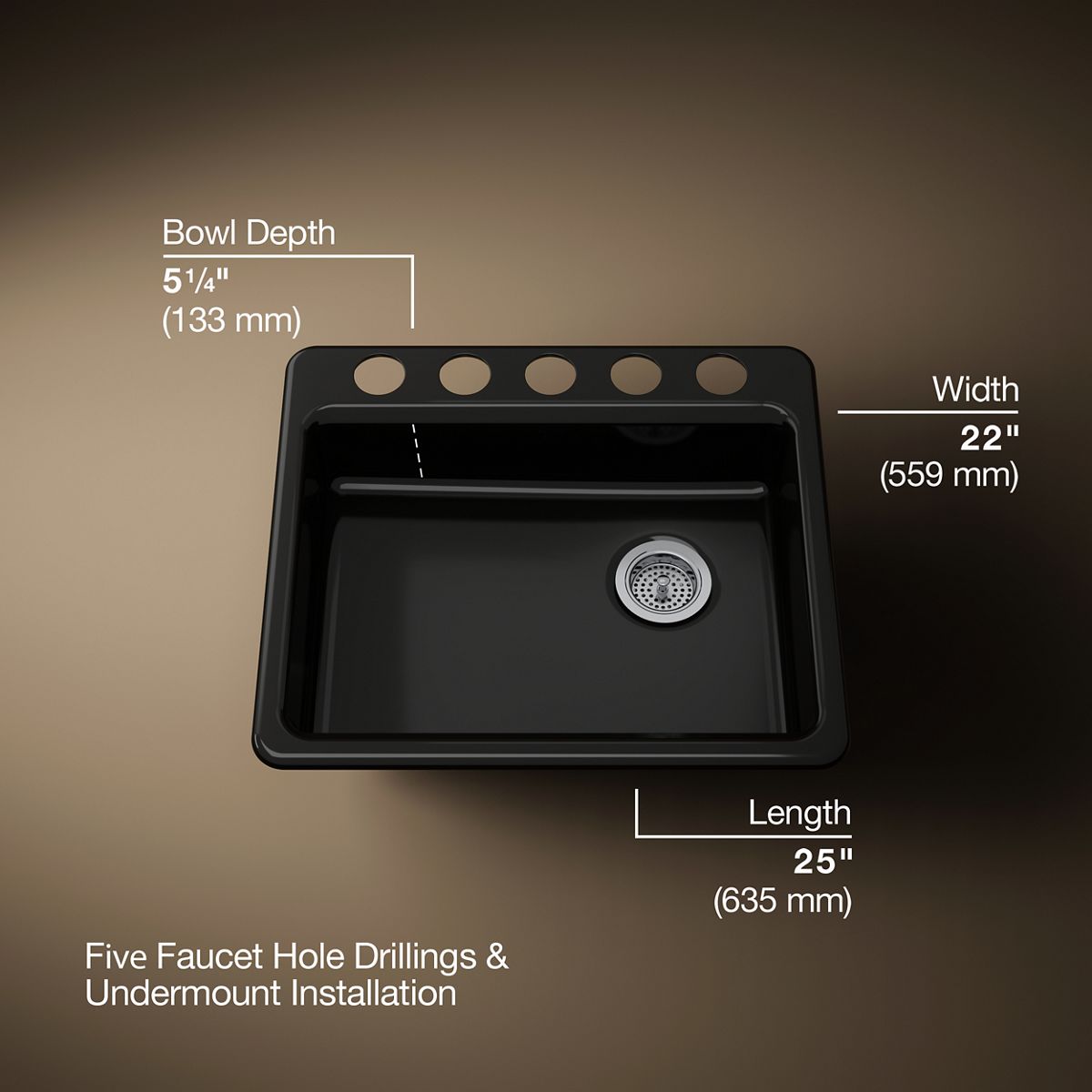 3/4 view of product with dimensions