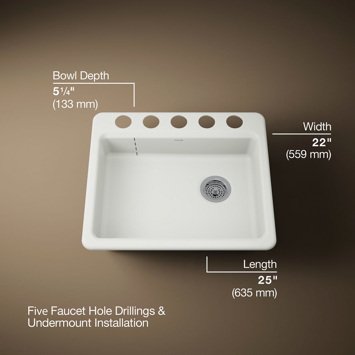 3/4 view of product with dimensions