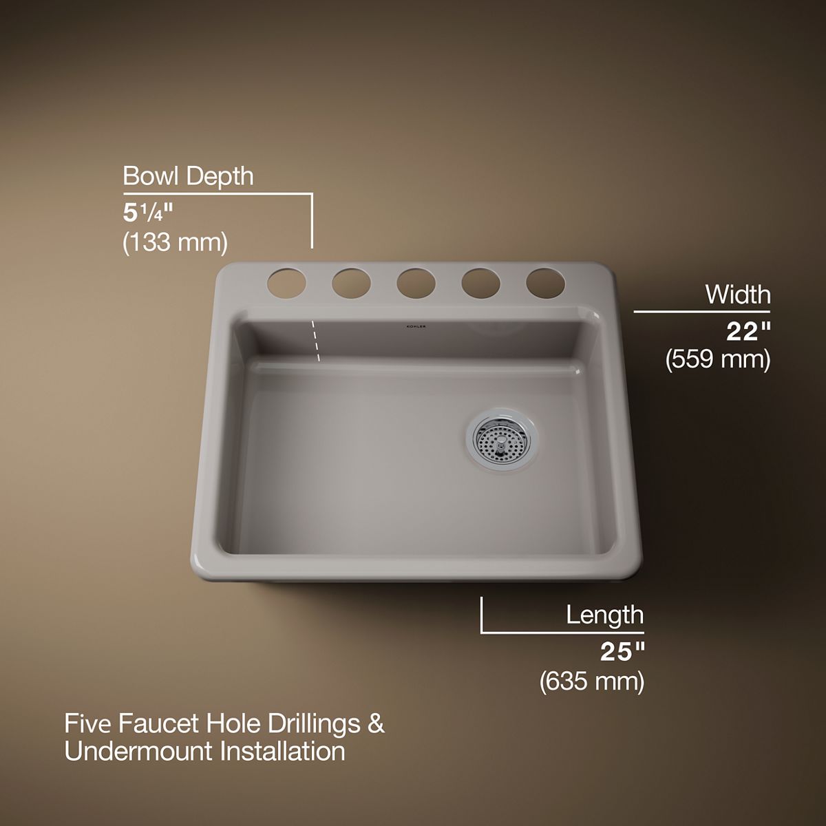 3/4 view of product with dimensions
