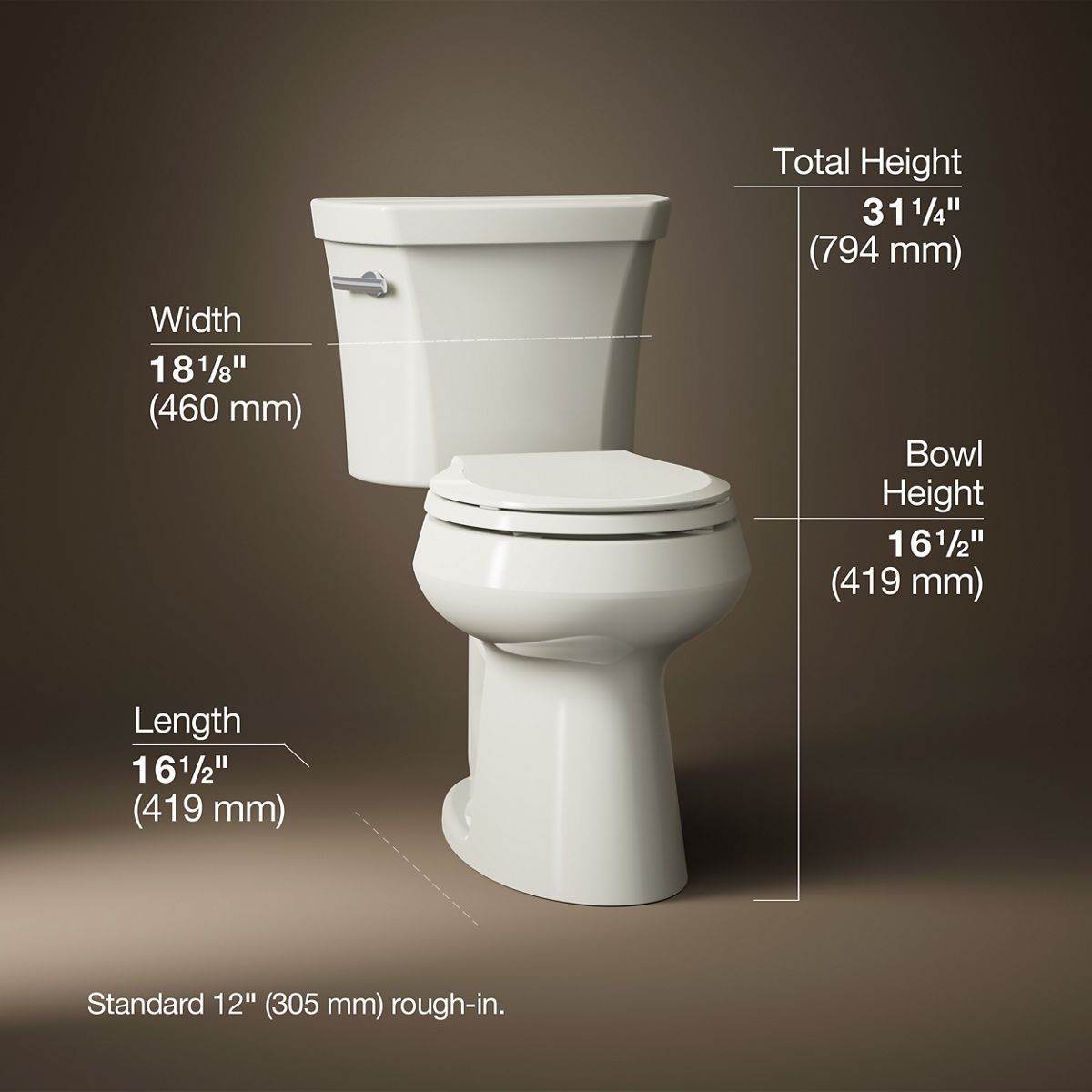 3/4 view of product with dimensions