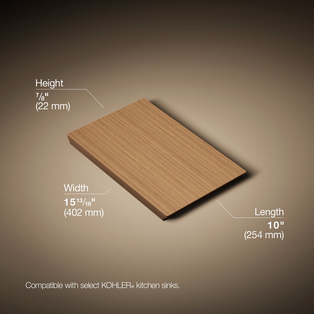3/4 view of product with dimensions