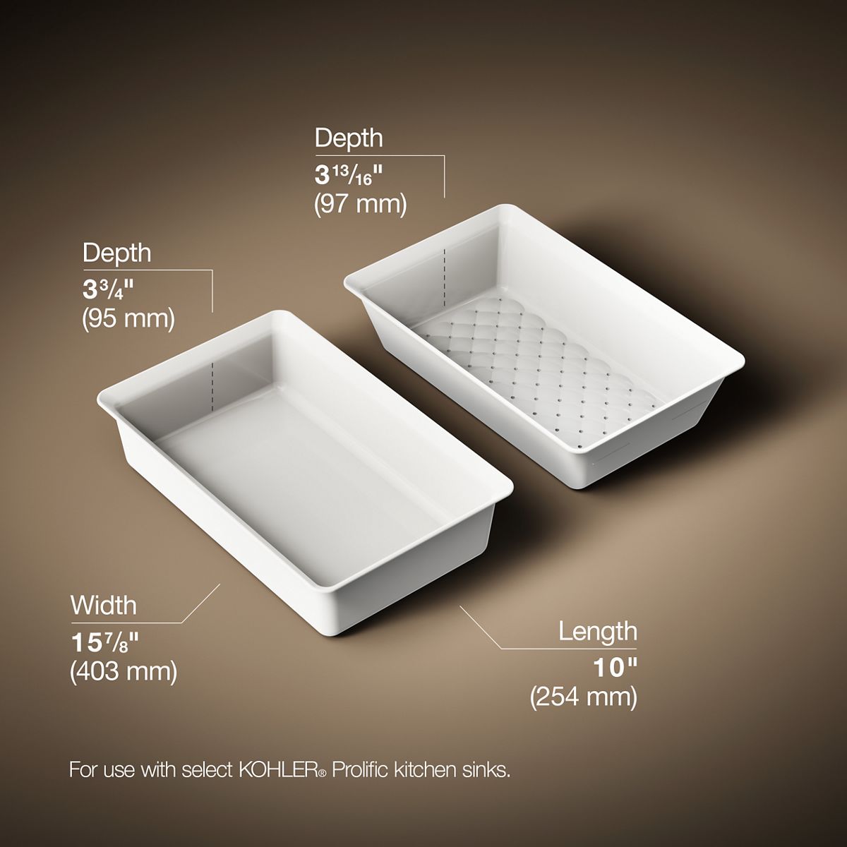 3/4 view of product with dimensions