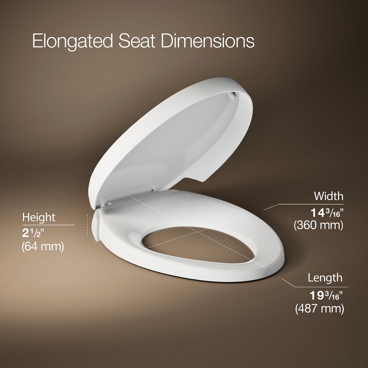 3/4 view of product with dimensions