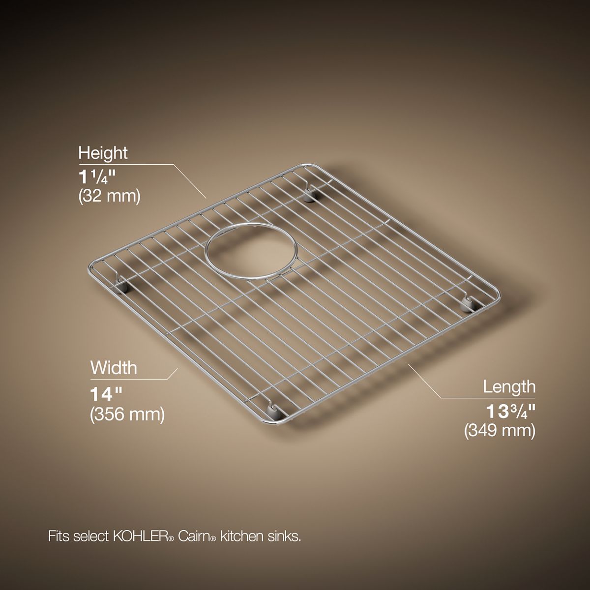 3/4 view of product with dimensions