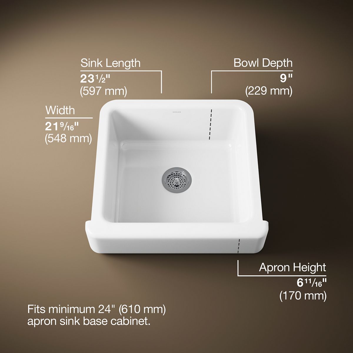3/4 view of product with dimensions