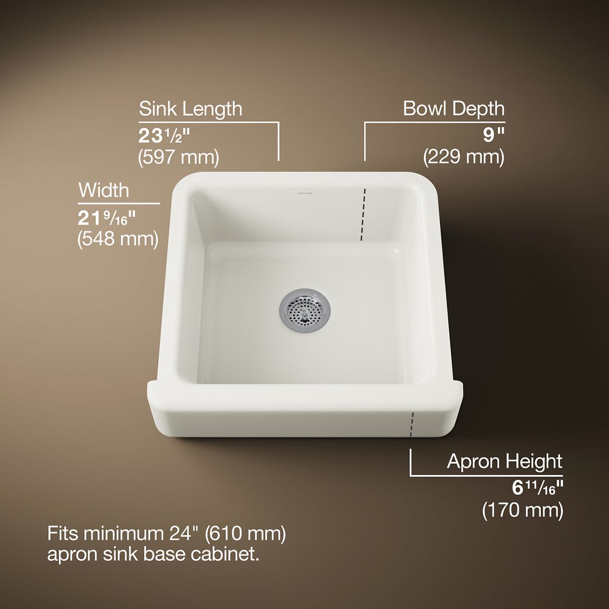 3/4 view of product with dimensions