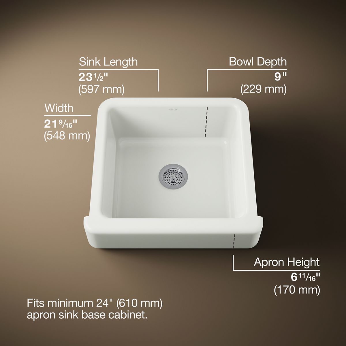 3/4 view of product with dimensions