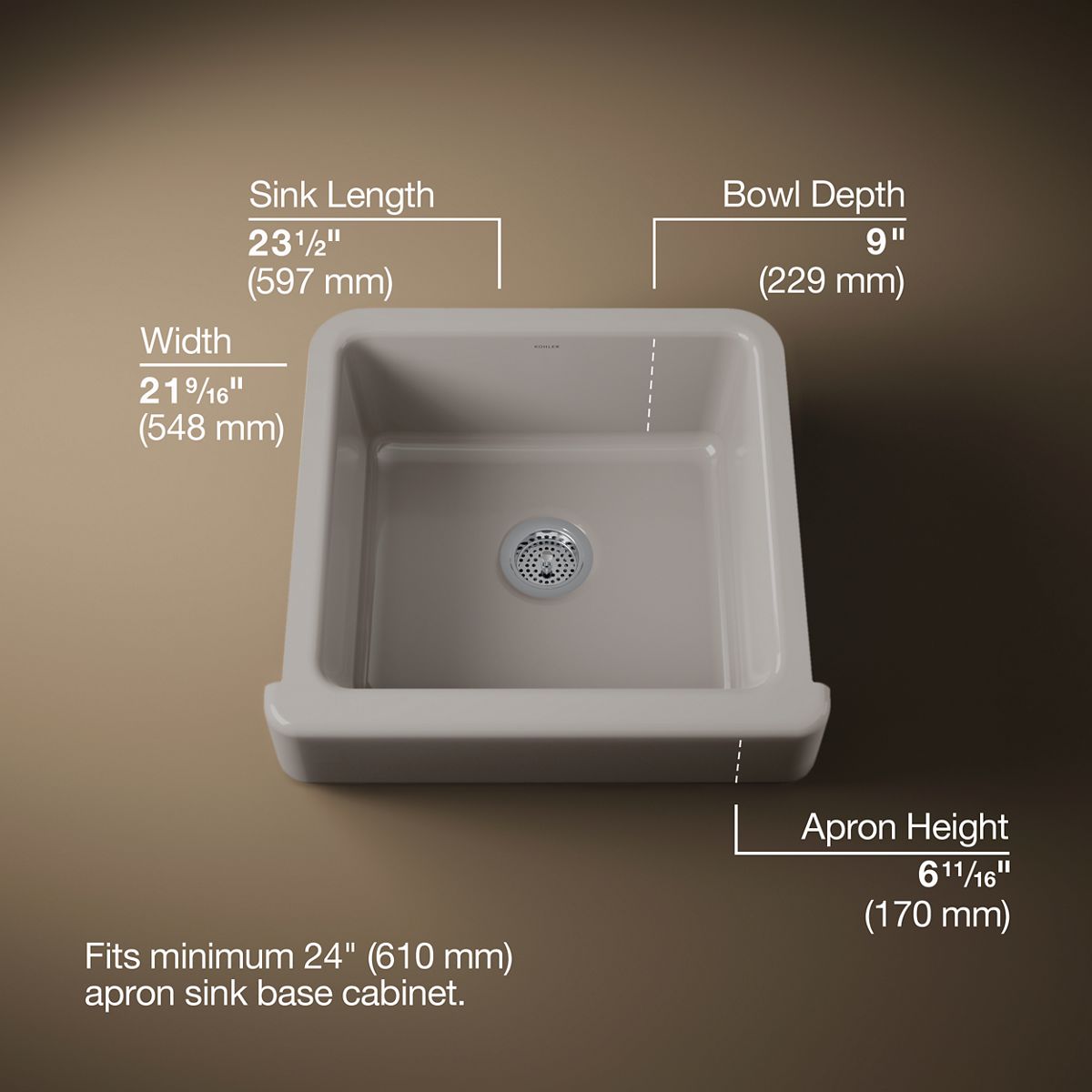 3/4 view of product with dimensions